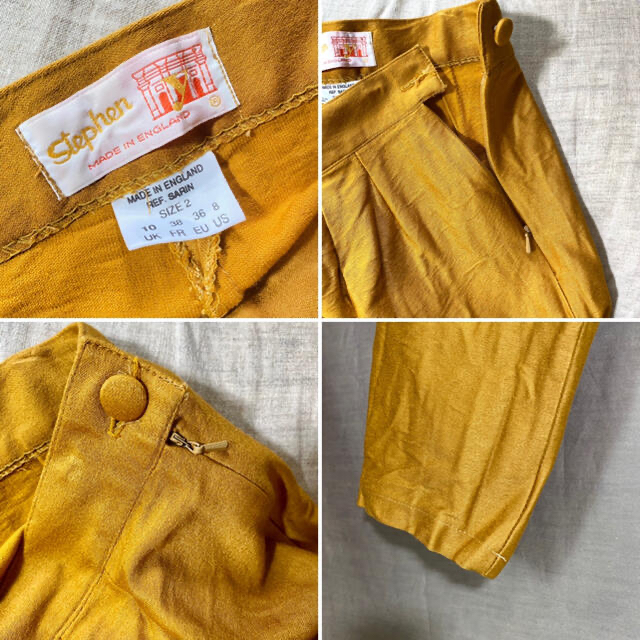 【UK Vintage／送料込・即購入可】キャメルゴールドカラーパンツ レディースのパンツ(クロップドパンツ)の商品写真