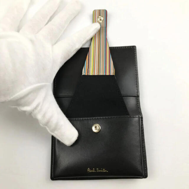 新品 Paul Smith ポールスミス カード 名刺入れ　マルチストライプ　革