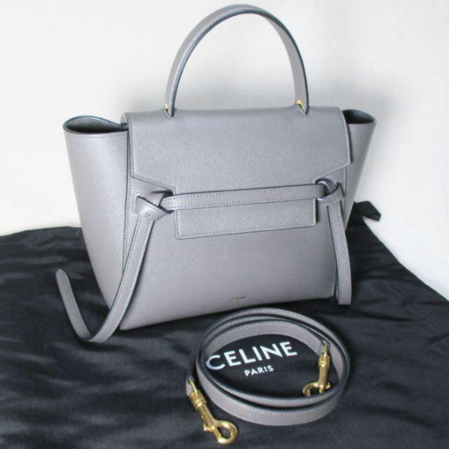 セリーヌ CELINE ナノ ベルトバッグ ライトグレー