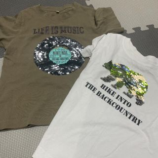 ジーユー(GU)のGU ジーユー　スパンコールTシャツ120cm 2枚セット(Tシャツ/カットソー)