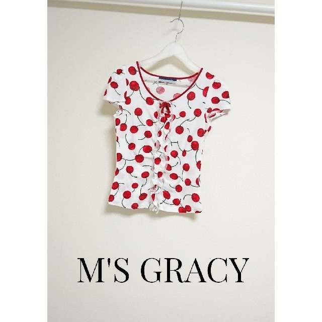 M'S GRACY(エムズグレイシー)のM'S GRACY さくらんぼ リボン トップス レディースのトップス(Tシャツ(半袖/袖なし))の商品写真