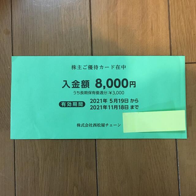 西松屋株主優待カード　8000円分
