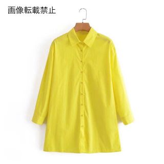 ザラ(ZARA)の🌻7月新作🎋4695◆yellow イエロー ベーシック ロング シャツ (シャツ/ブラウス(長袖/七分))