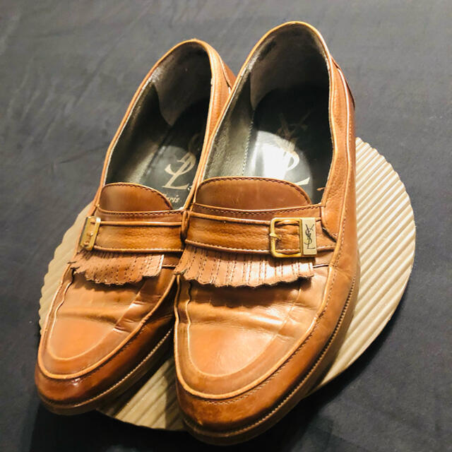 Saint Laurent(サンローラン)のイブサンローラン　24.5cm キルトローファー　革靴　ブラウン メンズの靴/シューズ(ドレス/ビジネス)の商品写真