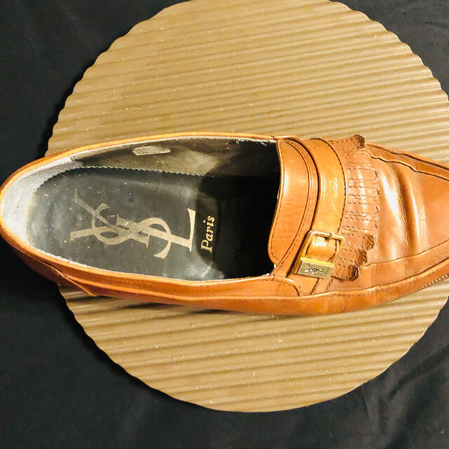 Saint Laurent(サンローラン)のイブサンローラン　24.5cm キルトローファー　革靴　ブラウン メンズの靴/シューズ(ドレス/ビジネス)の商品写真