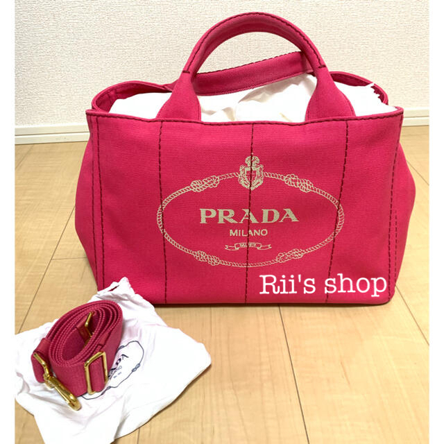 【美品・正規品】PRADA カナパ　M フューシャ　ピンク