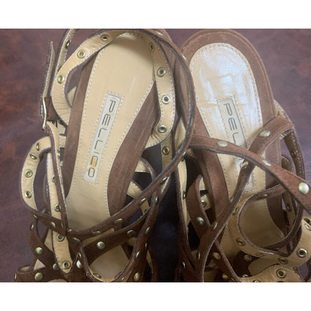 PELLICO(ペリーコ)の【使用感あり】ペリーコ　サンダル  ブラウン ウェッジソール　ベルト レディースの靴/シューズ(サンダル)の商品写真