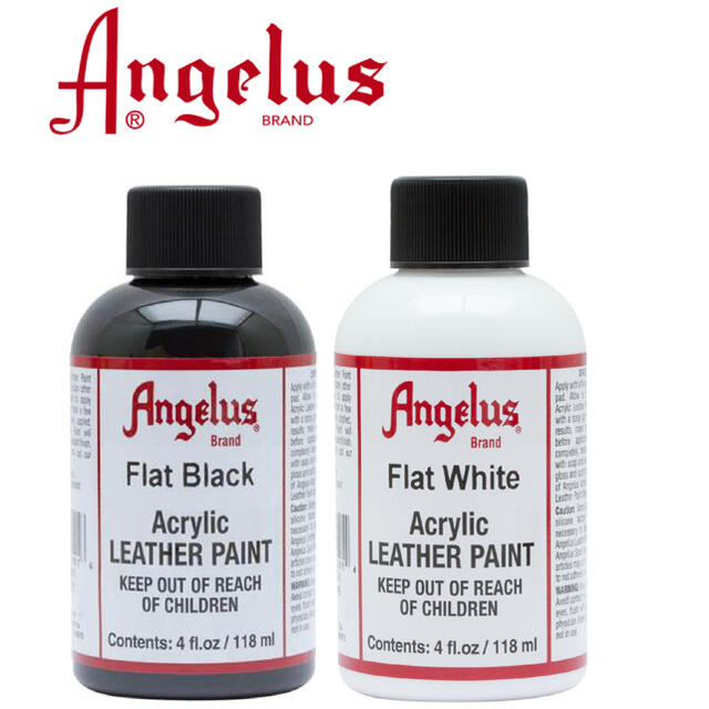 【フラットブラック・ホワイト】Angelus paintアンジェラスペイント エンタメ/ホビーのアート用品(絵の具/ポスターカラー)の商品写真