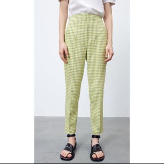 ザラ(ZARA)のZARA ハイライズ　ギンガムチェックパンツ(カジュアルパンツ)