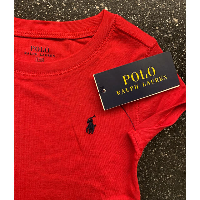 POLO RALPH LAUREN(ポロラルフローレン)の【新品】ポロラルフローレン　Tシャツ　赤　ポロ キッズ/ベビー/マタニティのキッズ服女の子用(90cm~)(Tシャツ/カットソー)の商品写真