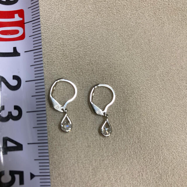 【タサキ】0.06ct×2 ローズカット　ダイヤ　ピアス　フック　18KWG