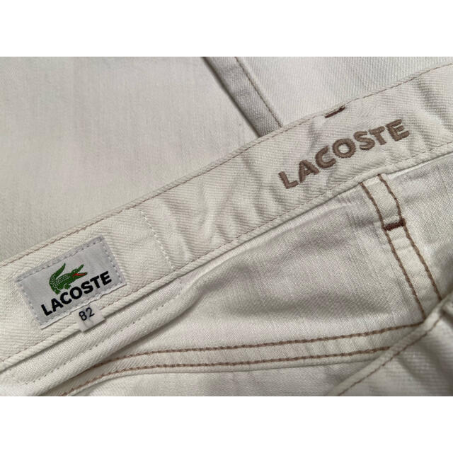 LACOSTE(ラコステ)のラコステ LACOSTE ホワイト デニム ジーンズ パンツ サイズ82 白 メンズのパンツ(デニム/ジーンズ)の商品写真