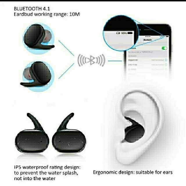 【新品未使用】TWS4イヤフォン【Bluetooth】(ブルートゥースイヤホン) スマホ/家電/カメラのオーディオ機器(ヘッドフォン/イヤフォン)の商品写真