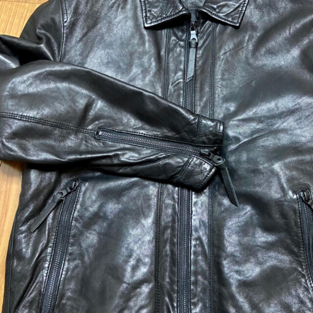 美品 ナノユニバース オイルドレザー シングルライダース 定価40150円