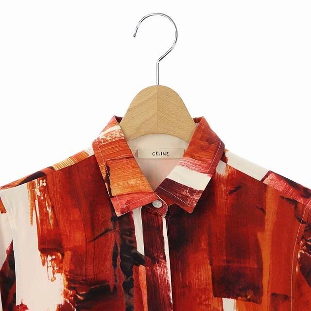 CELINE - セリーヌ シルク フィービー期 総柄 シャツ 長袖 36