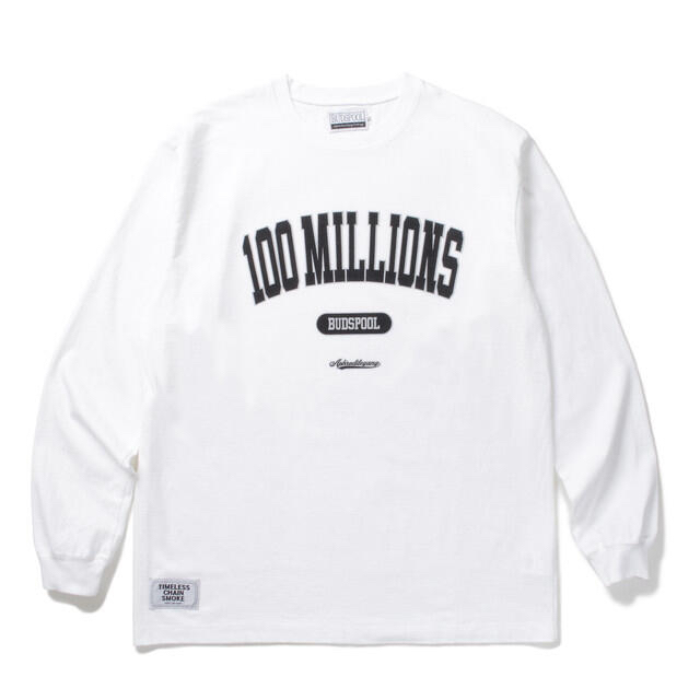 100MILLIONS L/S TEE  舐達麻 WHITE-BLACK メンズのトップス(Tシャツ/カットソー(七分/長袖))の商品写真