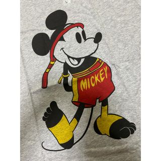 約24cm着丈ユニクロ ムエタイ ミッキーマウス 半袖Tシャツ(L)グレー 灰 UNIQLO