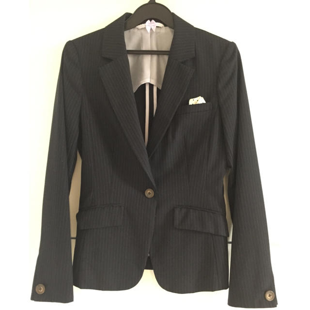 ストライプ濃紺スーツ3P値下げ！ レディースのフォーマル/ドレス(スーツ)の商品写真