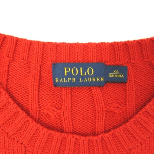 POLO RALPH LAUREN(ポロラルフローレン)のポロ ラルフローレンニット セーター 長袖 ケーブル 赤 レッド XS トップス レディースのトップス(ニット/セーター)の商品写真