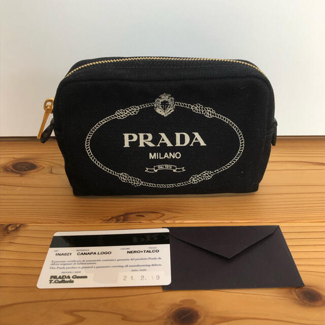 【美品】PRADA プラダ カナパポーチ レッド キャンバス 正規品