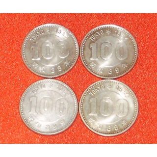 ★＜1964東京＞ 東京オリンピック 100円 銀貨 4枚★(貨幣)