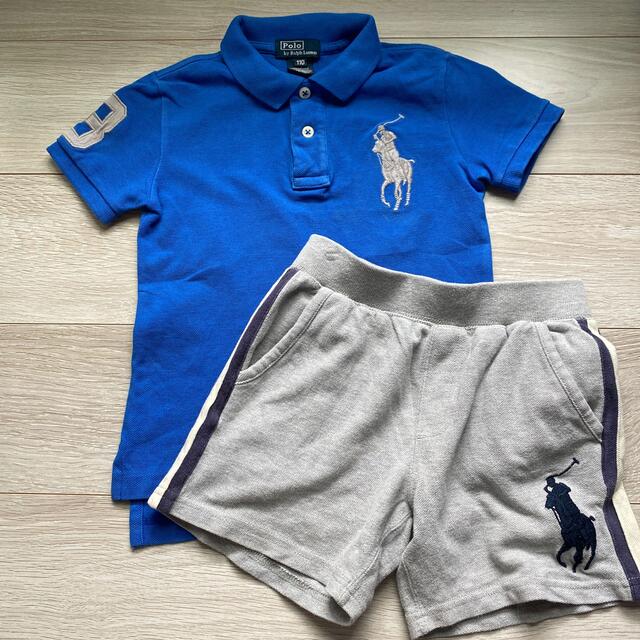 POLO RALPH LAUREN(ポロラルフローレン)のラルフローレン　キッズ　110 ポロシャツ　ハーフパンツ　セット キッズ/ベビー/マタニティのキッズ服男の子用(90cm~)(Tシャツ/カットソー)の商品写真