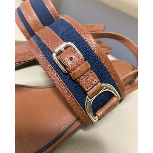 Ralph Lauren(ラルフローレン)のラルフローレン　サンダル　23.5cm ブラウン　ネイビー レディースの靴/シューズ(サンダル)の商品写真