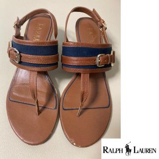 ラルフローレン(Ralph Lauren)のラルフローレン　サンダル　23.5cm ブラウン　ネイビー(サンダル)