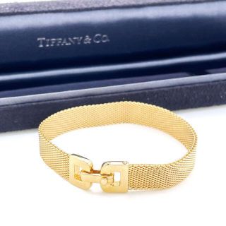 ティファニー(Tiffany & Co.)の極希少 美品 ティファニー ゴールド メッシュ ブレスレット YY74(ブレスレット/バングル)