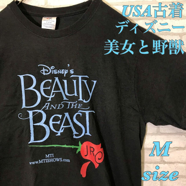 Disney(ディズニー)の美女と野獣 ディズニー Tシャツ M Disney 薔薇 ローズ ビンテージ メンズのトップス(Tシャツ/カットソー(半袖/袖なし))の商品写真