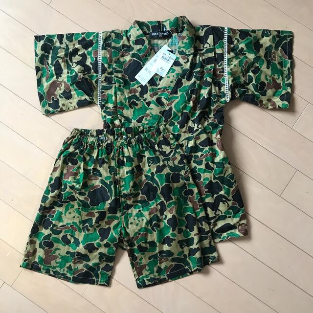 未使用　甚平　迷彩柄　120cm キッズ/ベビー/マタニティのキッズ服男の子用(90cm~)(甚平/浴衣)の商品写真