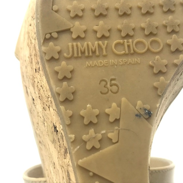 JIMMY CHOO(ジミーチュウ)のジミーチュウ JIMMY CHOO PORTIA 70 コルクウェッジソール クロスストラップ サンダル コルク ベージュ ベージュ レディースの靴/シューズ(サンダル)の商品写真