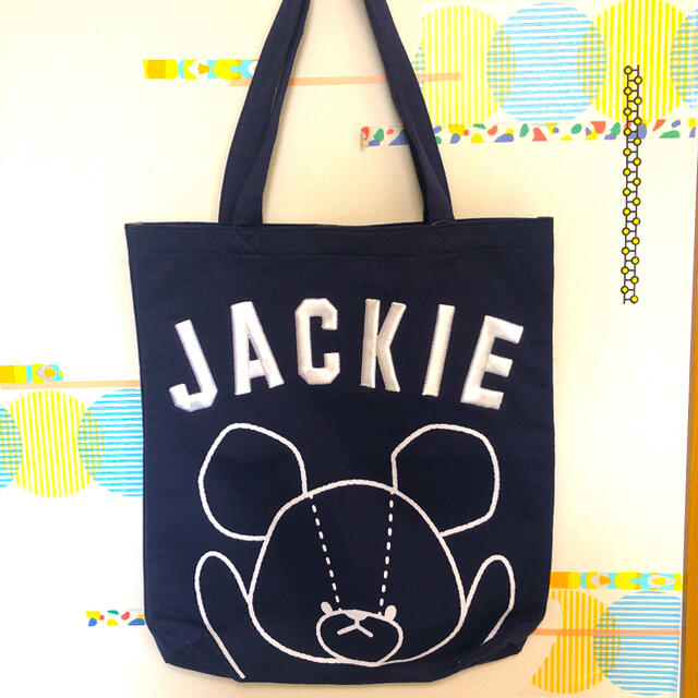 くまのがっこう(クマノガッコウ)の可愛い袋付き!新品☆くまのがっこうJACKIEネイビートートバッグコットンバッグ レディースのバッグ(トートバッグ)の商品写真