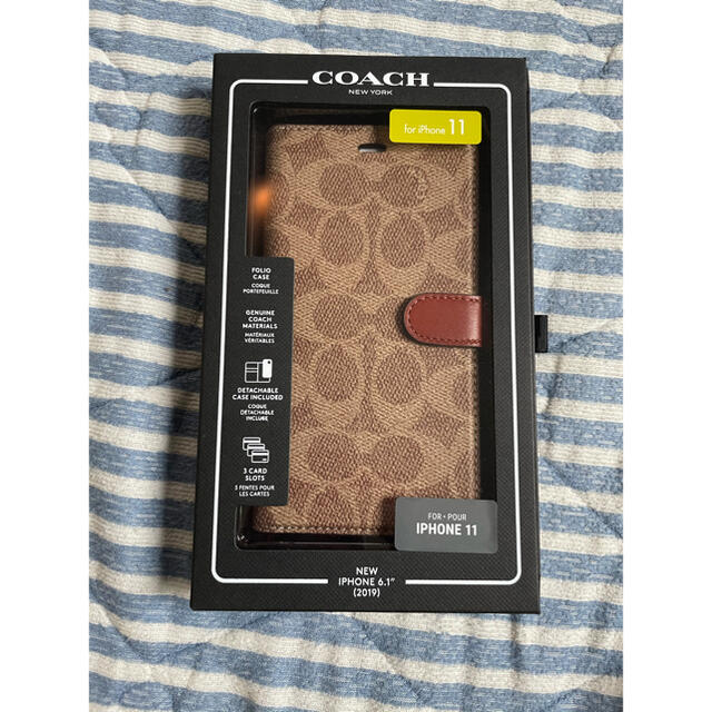 新品　COACH iPhone11 手帳型カバー シグネチャー　コーチ