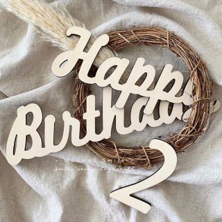 Happy Birthday 木製レターバナー 誕生日 パーティー(ウェルカムボード)