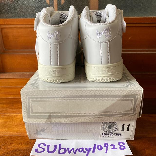 送料無料 BAPE STA MID WHITE US11 29㎝