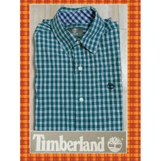 ティンバーランド(Timberland)のTimberland (XS) チェック長袖シャツ 緑×白×紺 ★美品★(シャツ)