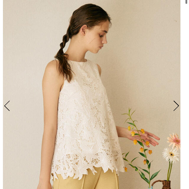 高評価安い eimy istoire - Elenore Lace バックプリーツブラウスの