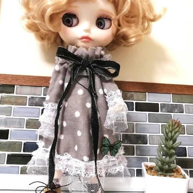 sold out 蝶のロングワンピース リカちゃん服 ブライスアウトフィット