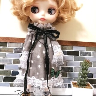 ぬいぐるみ/人形sold out 蝶のロングワンピース リカちゃん服 ブライスアウトフィット