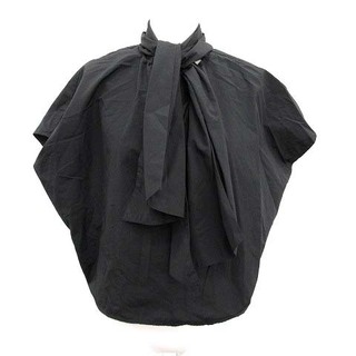 アメリヴィンテージ(Ameri VINTAGE)のアメリヴィンテージ ブラウス シャツ 半袖 ボウタイ リボン 黒 ブラック(シャツ/ブラウス(半袖/袖なし))