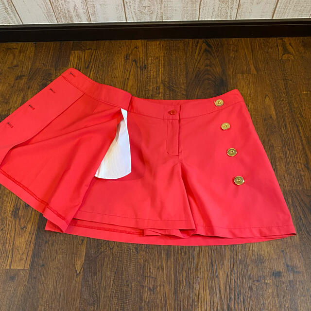 美品！キャロウェイ　ラメラインスカート　赤　SS   ゴルフウェア