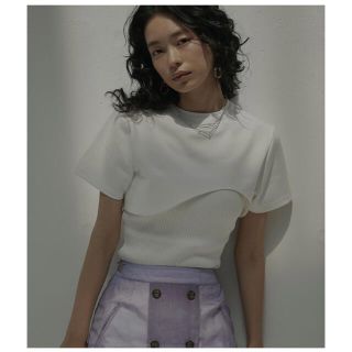 アメリヴィンテージ(Ameri VINTAGE)のMEDI KNIT BUSTIER COMBI TEE(Tシャツ(半袖/袖なし))