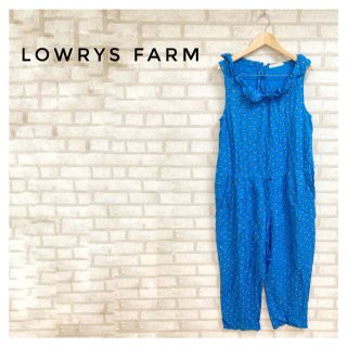 ローリーズファーム(LOWRYS FARM)のLOWRYS FARM レディース オールインワン L 青 花柄(サロペット/オーバーオール)