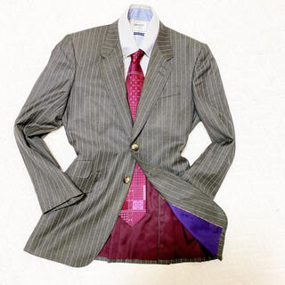 裏バイカラー 赤×紫 ポールスミス ロロピアーナ スーツジャケット