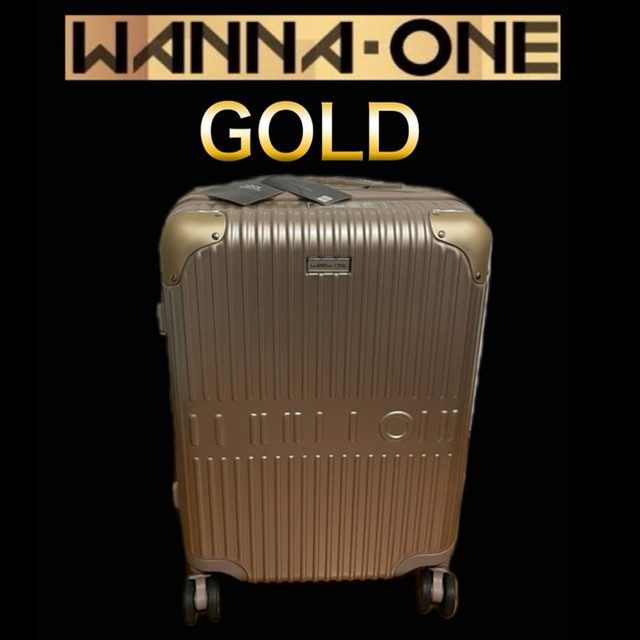 新品 ワナワン キャリーケース WANNA-ONE ゴールド | フリマアプリ ラクマ