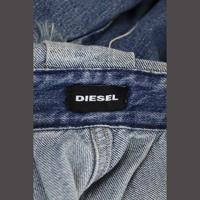 DIESEL(ディーゼル)のディーゼル デニム フレアロングスカート マキシ丈 フリンジ 25 青 レディースのスカート(ロングスカート)の商品写真