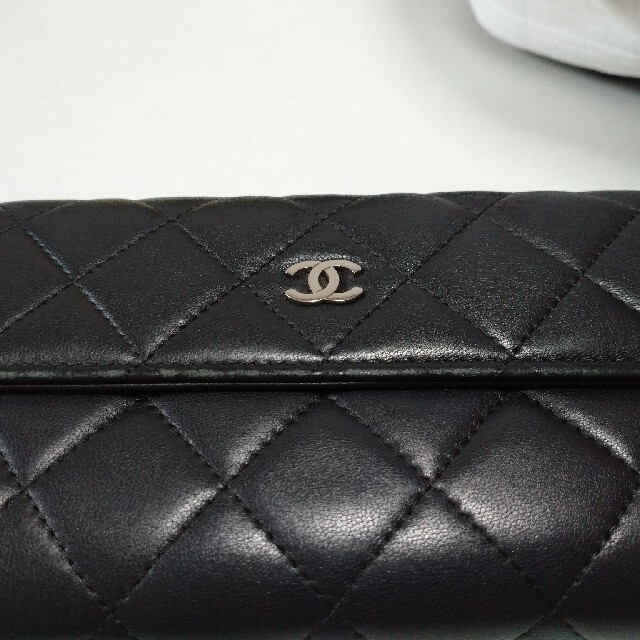 CHANEL シャネル 長財布 黒 ラムスキン