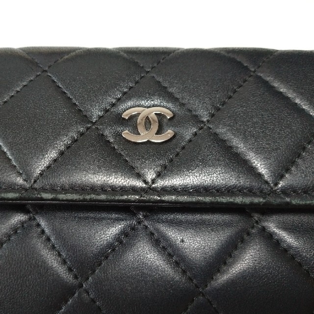 CHANEL(シャネル)のCHANEL シャネル 長財布 黒 ラムスキン レディースのファッション小物(財布)の商品写真