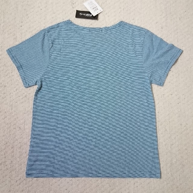 ［5091］カットソー ボーダー柄ブルー レディースのトップス(Tシャツ(半袖/袖なし))の商品写真